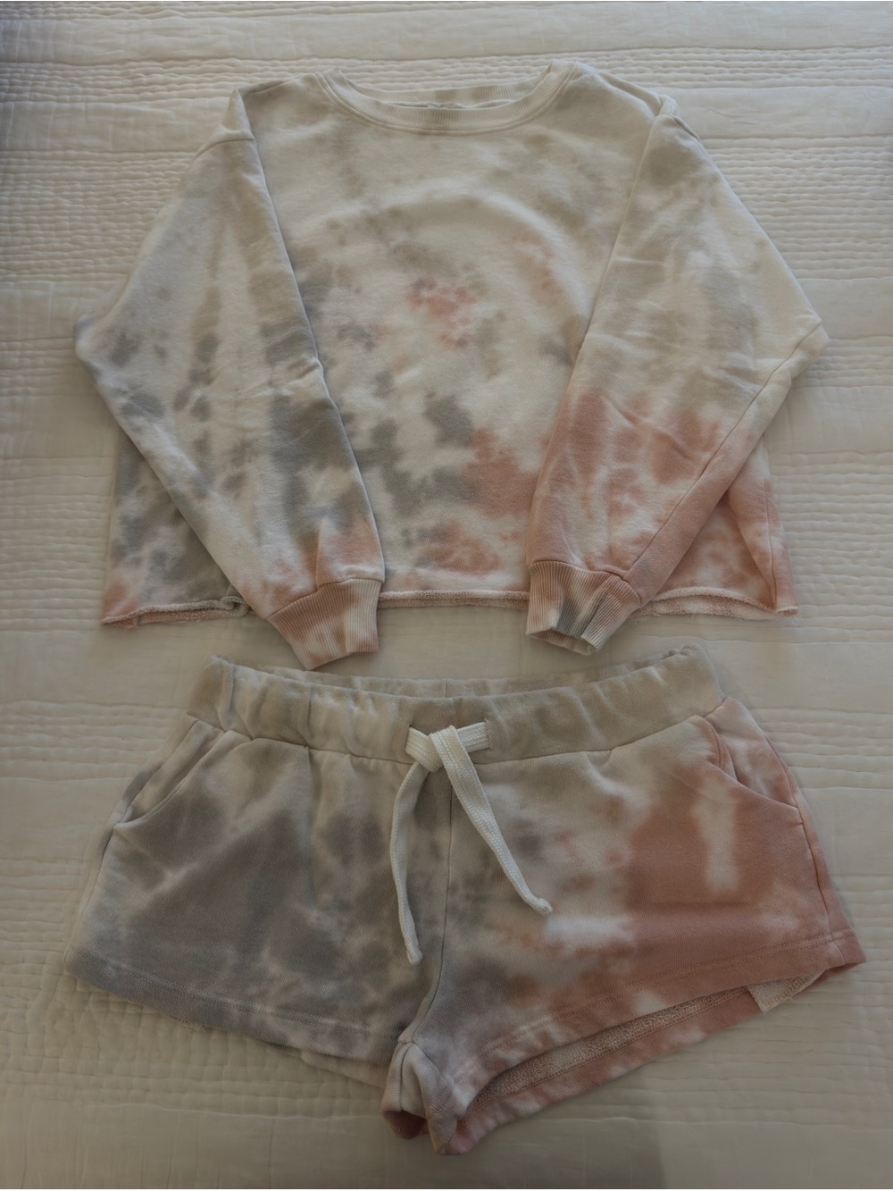 Tie-Dye Lounge Set - Soft Pink & Light Green